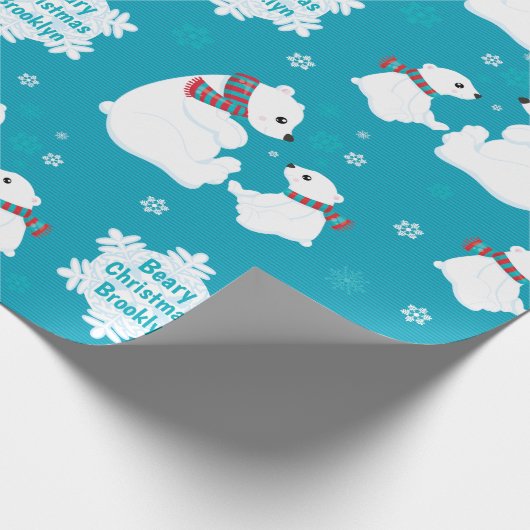 Personalisieren des Polar-Bären Geschenkpapier (Ecke)
