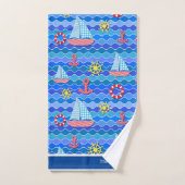 Personalisieren des Red Blue Anchor Boat Sail Badhandtuch Set (Handtuch)