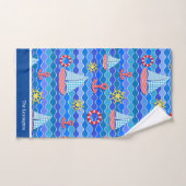 Personalisieren des Red Blue Anchor Boat Sail Badhandtuch Set (Handtuch)