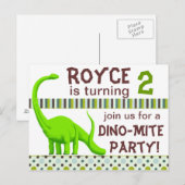 Personalisieren Dinosaur Geburtstagseinladung Post Einladungspostkarte (Vorne/Hinten)