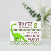 Personalisieren Dinosaur Geburtstagseinladung Post Einladungspostkarte (Stehend Vorderseite)