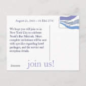 Personalisieren einer Bar Mitzvah Postkarte (Rückseite)