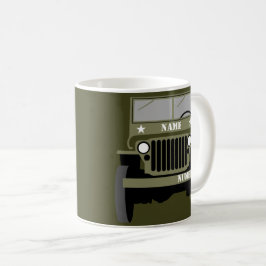 Personalisieren eines Vintagen Armeefahrzeugs für  Kaffeetasse