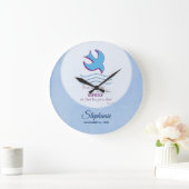 Personalisieren, Erwachsenentauchung Taube auf bla Große Wanduhr (Zuhause)