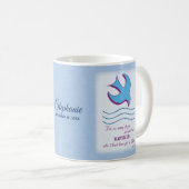 Personalisieren, Erwachsenentauchung Taube auf bla Kaffeetasse (VorderseiteRechts)