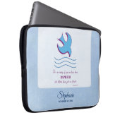 Personalisieren, Erwachsenentauchung Taube auf bla Laptopschutzhülle (Vorne Rechts)