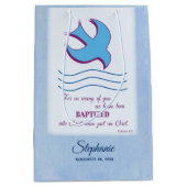 Personalisieren, Erwachsenentauchung Taube auf bla Mittlere Geschenktüte (Vorderseite)