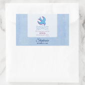 Personalisieren, Erwachsenentauchung Taube auf bla Rechteckiger Aufkleber (Tasche)