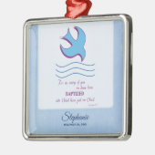 Personalisieren, Erwachsenentauchung Taube auf bla Silbernes Ornament (Links)