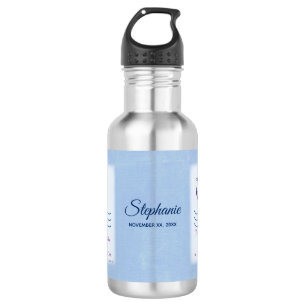 Personalisieren, Erwachsenentaufe Taube auf Blau Trinkflasche