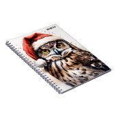 PERSONALISIEREN: Eule mit Weihnachtshut | Notizbuc Notizblock (Rechte Seite)