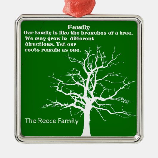 PERSONALISIEREN FAMILIENQUOTE METAL ORNAMENT (Vorne)