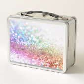 PERSONALISIEREN - Farbiger Glitter Metall Brotdose (Rückseite)