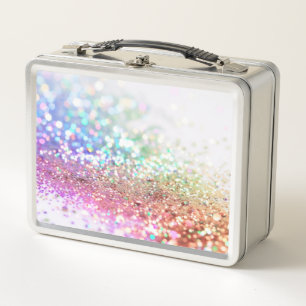 PERSONALISIEREN - Farbiger Glitter Metall Brotdose