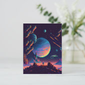 Personalisieren - Farbiges Retro-8-Bit-Pixel-Leerz Postkarte (Stehend Vorderseite)