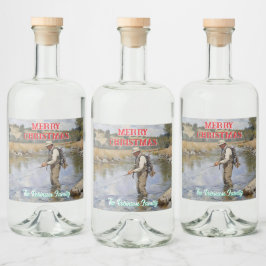 Personalisieren Fly Fishing Frohe Weihnachten Alkoholflaschenetikett
