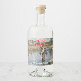 Personalisieren Fly Fishing Frohe Weihnachten Alkoholflaschenetikett