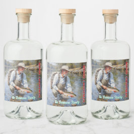 Personalisieren Fly Fishing Frohe Weihnachten Alkoholflaschenetikett