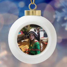 PERSONALISIEREN/Foto hinzufügen Keramik Kugel-Ornament