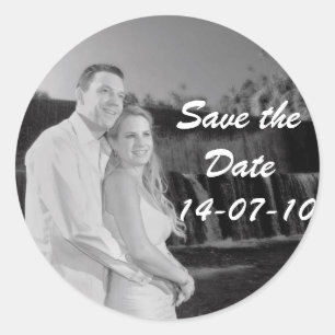 PERSONALISIEREN FOTO SAVE THE DATE RUNDER AUFKLEBER