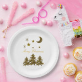 Personalisieren, Funkelnd Weihnachtsbaum, Mond, St Pappteller (Party)