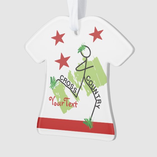 PERSONALISIEREN Funny Cross Country Grass Runner S Ornament (Vorderseite)