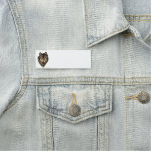 Personalisieren für Watercolor Wild Gray Wolf Anim Namensschild