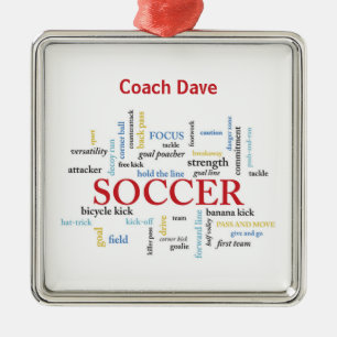 Personalisieren, Fußball-Coach danke Ihnen in Wor Ornament Aus Metall