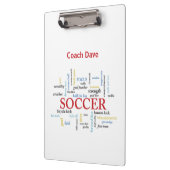 Personalisieren, Fußball-Coach danke Ihnen in Wort Klemmbrett (Links)