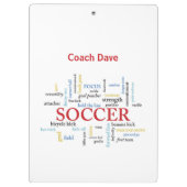 Personalisieren, Fußball-Coach danke Ihnen in Wort Klemmbrett (Rückseite)
