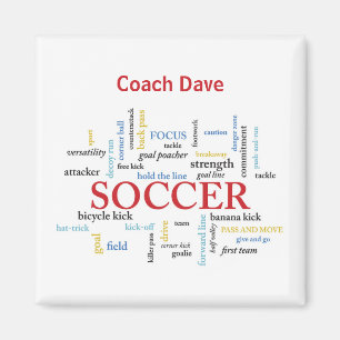 Personalisieren, Fußball-Coach danke Ihnen in Wort Magnet
