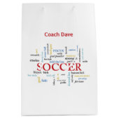 Personalisieren, Fußball-Coach danke Ihnen in Wort Mittlere Geschenktüte (Vorderseite)