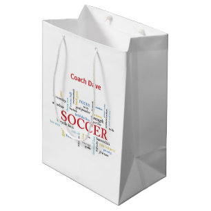 Personalisieren, Fußball-Coach danke Ihnen in Wort Mittlere Geschenktüte
