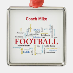 Personalisieren, Fußball Coach Vielen Dank in Wor Ornament Aus Metall