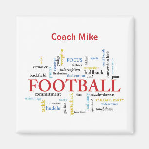 Personalisieren, Fußball Coach Vielen Dank in Wort Magnet