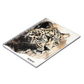 PERSONALISIEREN Gemalter Leopard Notizbuch Journal Notizblock (Linke Seite)
