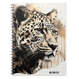 PERSONALISIEREN Gemalter Leopard Notizbuch Journal Notizblock