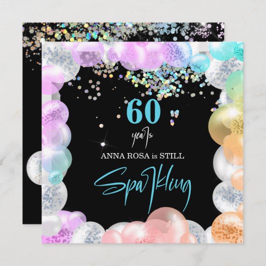 *~* PERSONALISIEREN GENERIC jedes Alters Balloons Einladung (Vorne/Hinten)