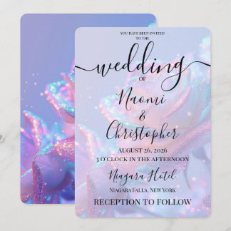 Personalisieren: Glitter Frosted Roses Hochzeit Einladung