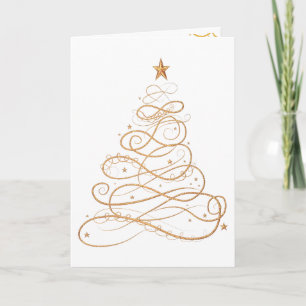 Personalisieren: Gold Metallic Filigree Weihnachts Feiertagskarte