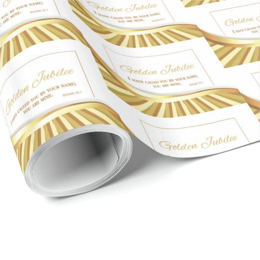 Personalisieren, Goldenes Jubiläum des religiösen  Geschenkpapier (Rolleneckpunkt)