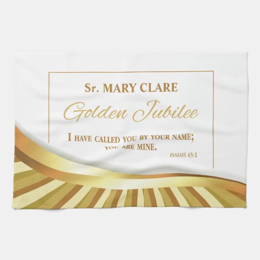 Personalisieren, Goldenes Jubiläum des religiösen  Geschirrtuch (Horizontal)