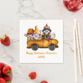 Personalisieren Halloween Gnomes Orange Truck Serviette (Beispiel)