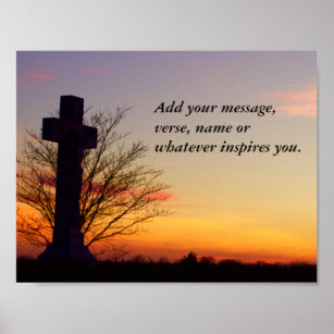 (Personalisieren) Heiliges Kreuz bei Sonnenunterga Poster