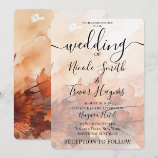 Personalisieren: Herbst-Aquarellmalerei Blätter Ho Einladung
