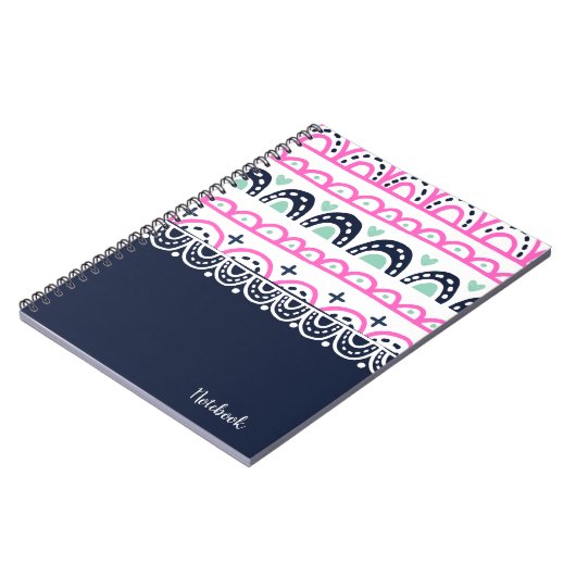 PERSONALISIEREN: Herz- und Hoops-Notebook Notizblock (Linke Seite)