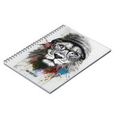 PERSONALISIEREN: Hipster Lion | Notebook-Journal Notizblock (Linke Seite)
