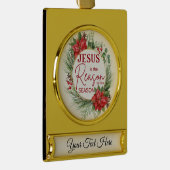 Personalisieren Jesus ist der Grund Weihnachten Banner-Ornament Gold (Rechts)