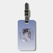 Personalisieren, Junge, Erste Kommunion Blau Gepäckanhänger (Vorderseite vertikal)