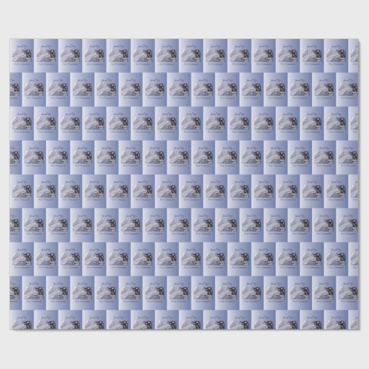 Personalisieren, Junge, Erste Kommunion Blau Geschenkpapier (Flach)